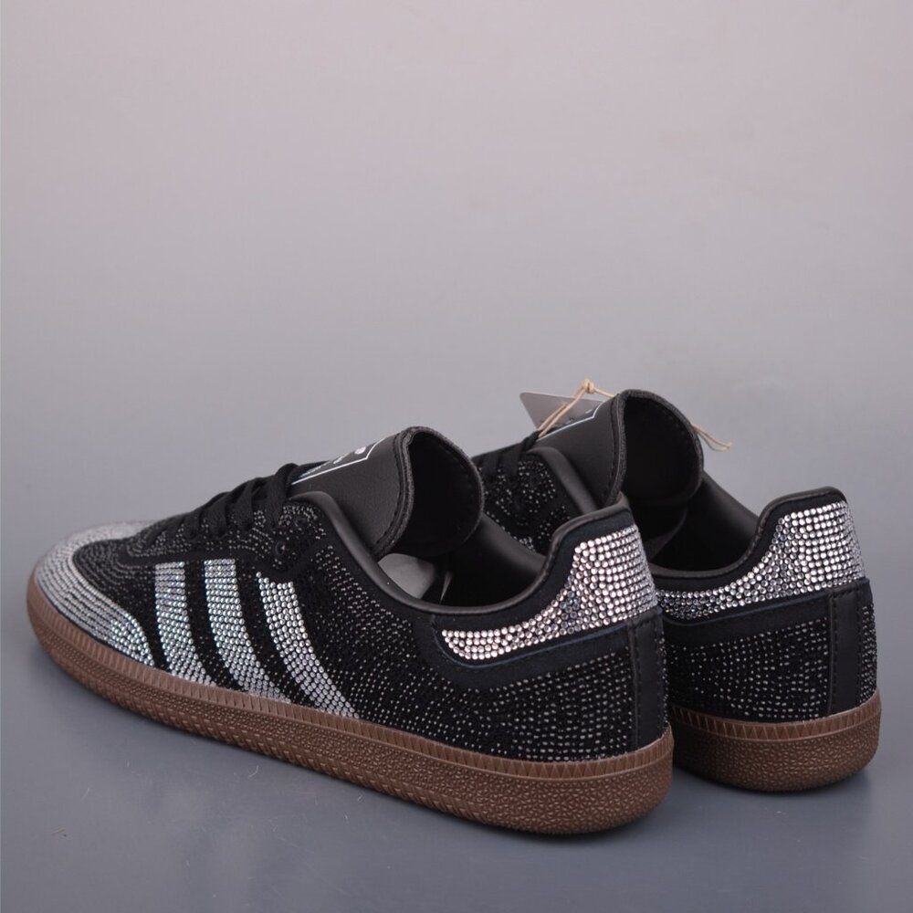 Adidas Samba OG Crystal/Rhinestone Women's Black and Silver Sneakers